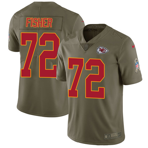 Nike Chiefs #72 Eric Fisher Olive Men's Stitched NFL Limited Salute to Service Jersey